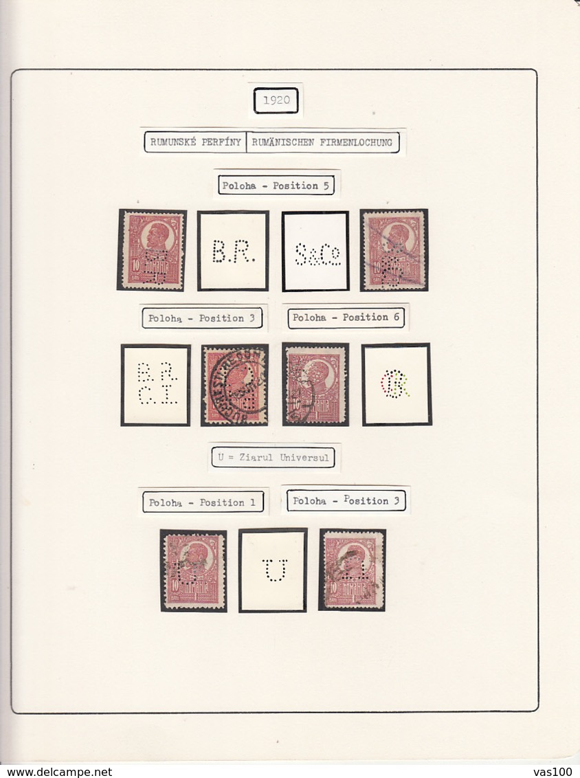 PERFINS, KING FERDINAND STAMPS, 1920, ROMANIA - Perforés