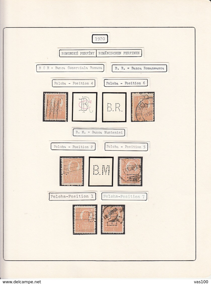 PERFINS, KING FERDINAND STAMPS, 1920, ROMANIA - Perforadas