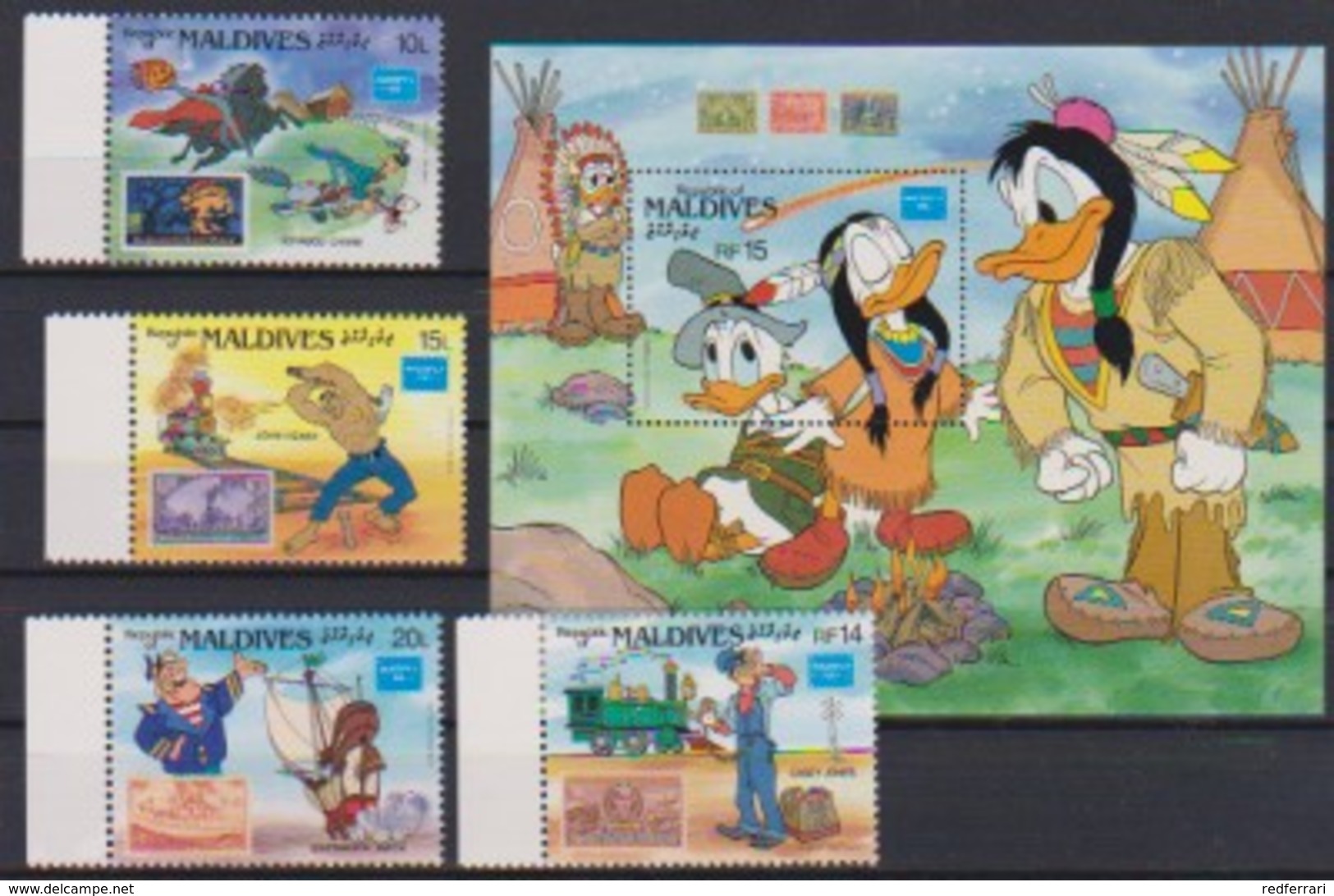 2582 Rep Maldives  Walt Disney  (" Pocahantas Rescues Captain John Smith  ") AMERIPEX 86 . - Disney