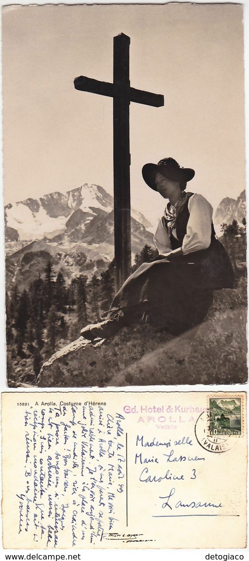 AROLLA - SVIZZERA - SCHWEIZ - SUISSE - SWITZERLAND - VIAGG. 1949 -25919- - Welt