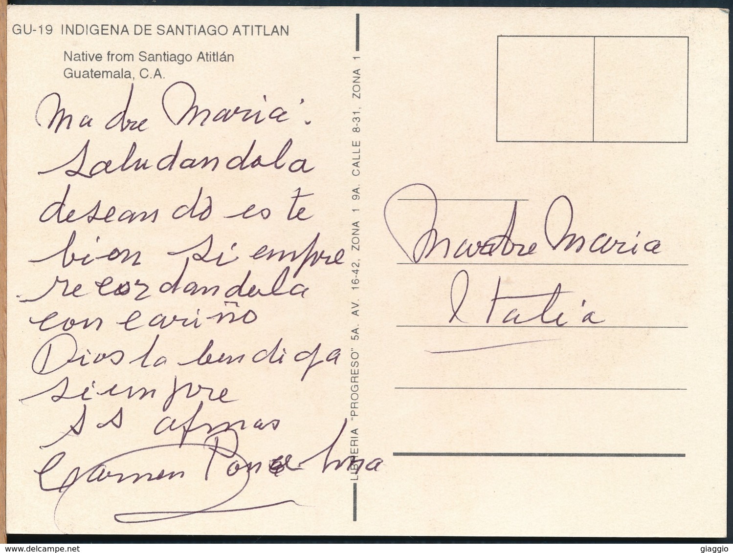 °°° 19368 - GUATEMALA - INDIGENA DE SANTIAGO ATITLAN °°° - Guatemala