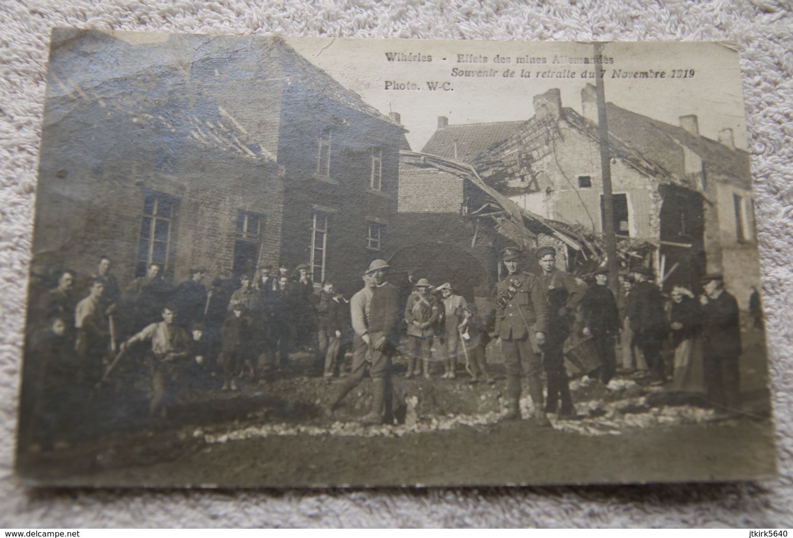 Carte Photo, Wihéries "Effets Des Mines Allemandes (1919)" - Dour