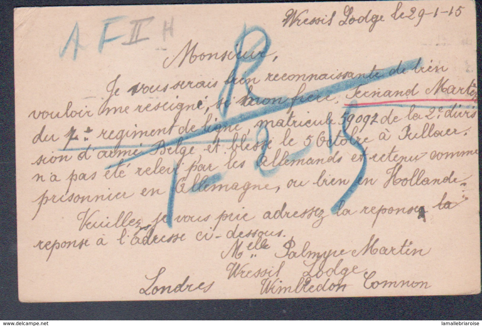 1915, Entier Postal Avec Complément D'affranchissement Illicite, 2ème Entier Découpé, Aurait Du Etre Taxee.description - Altri & Non Classificati