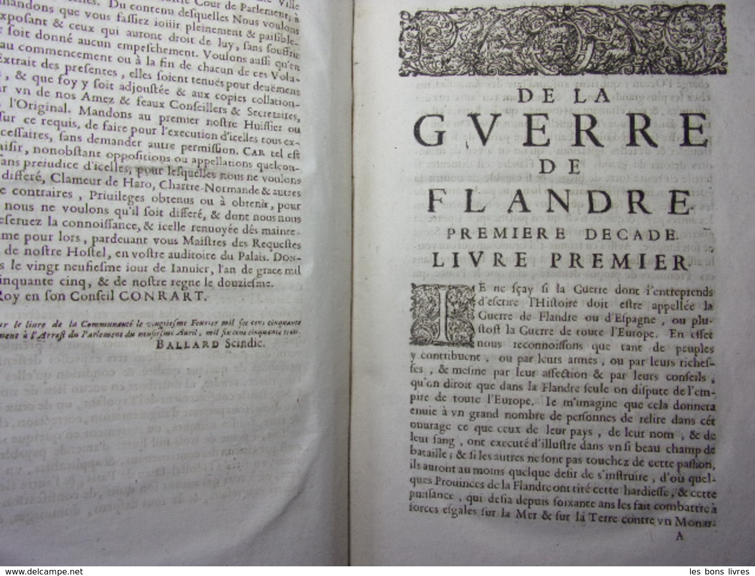 1659. Famianus Strada Histoire De La Guerre Des Flandres 2/2vols In Folio - Tot De 18de Eeuw