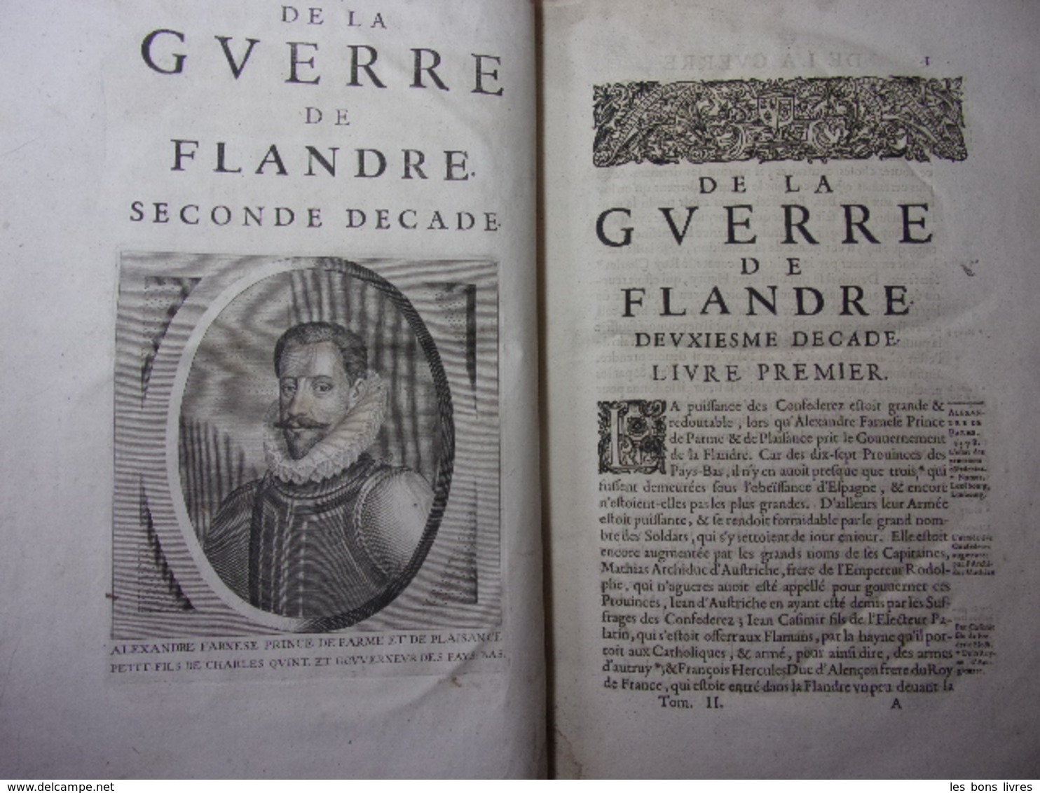 1659. Famianus Strada Histoire de la Guerre des Flandres 2/2vols in folio