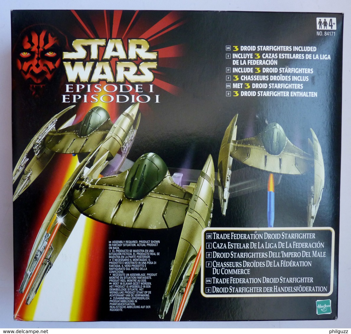 BOITE FIGURINE STAR WARS LA GUERRE DES ETOILES VAISSEAU 3 DROIDS STAR FIGHTER - Episode I