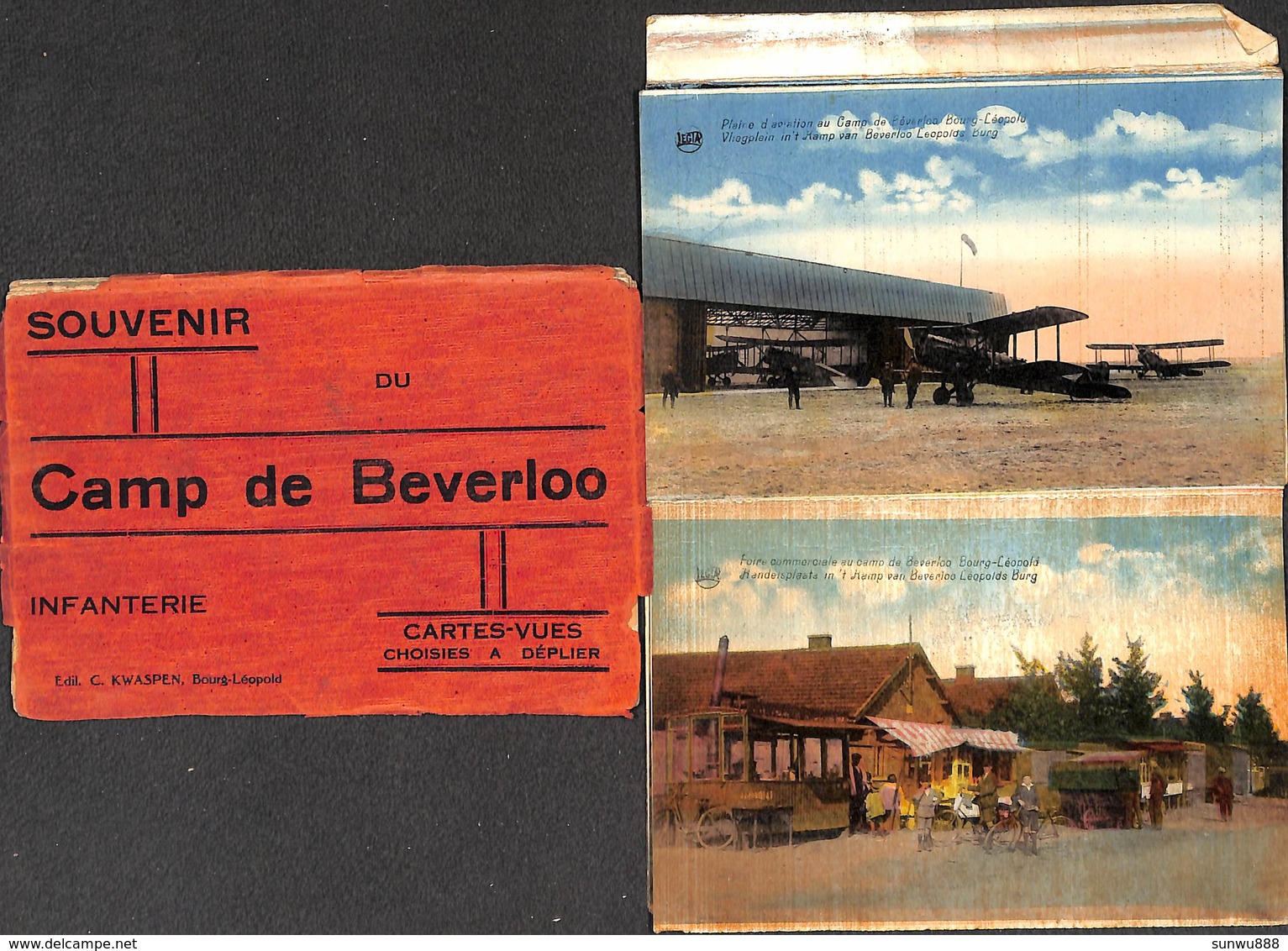 Camp De Beverloo - Lot 2 Carnets Complet (2 X 10 Cartes) (animée Avion Marché..) - Leopoldsburg (Camp De Beverloo)