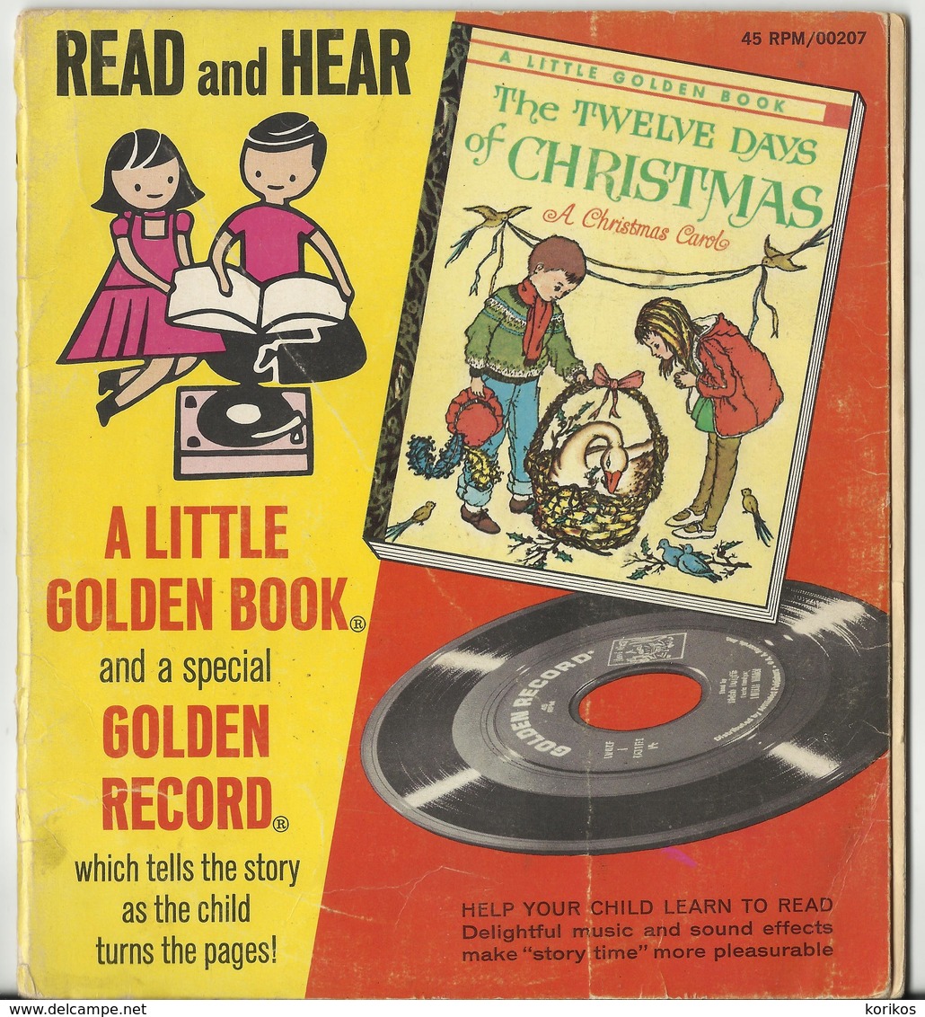 THE TWELVE DAYS OF CHRISTMAS – READ ALONG BOOK VINYL RECORD – 1963 - GOLDEN PRESS - Navidad