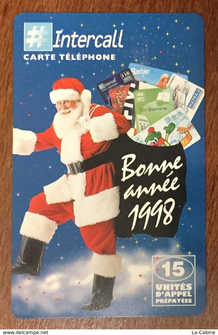 INTERCALL PÈRE NOËL 1998 CARTE PRÉPAYÉE  15U À CODE PHONECARD PAS TELECARTE CARD QUE POUR LA COLLECTION - Christmas