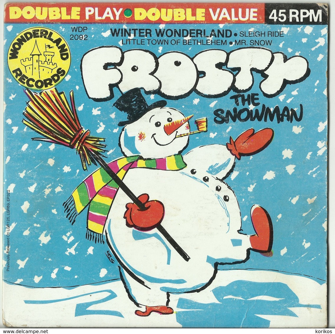 FROSTY THE SNOWMAN – WONDERLAND RECORDS - SANDPIPERS MITCH MILLER ORCHESTRA VINYL - 1966 - Bambini