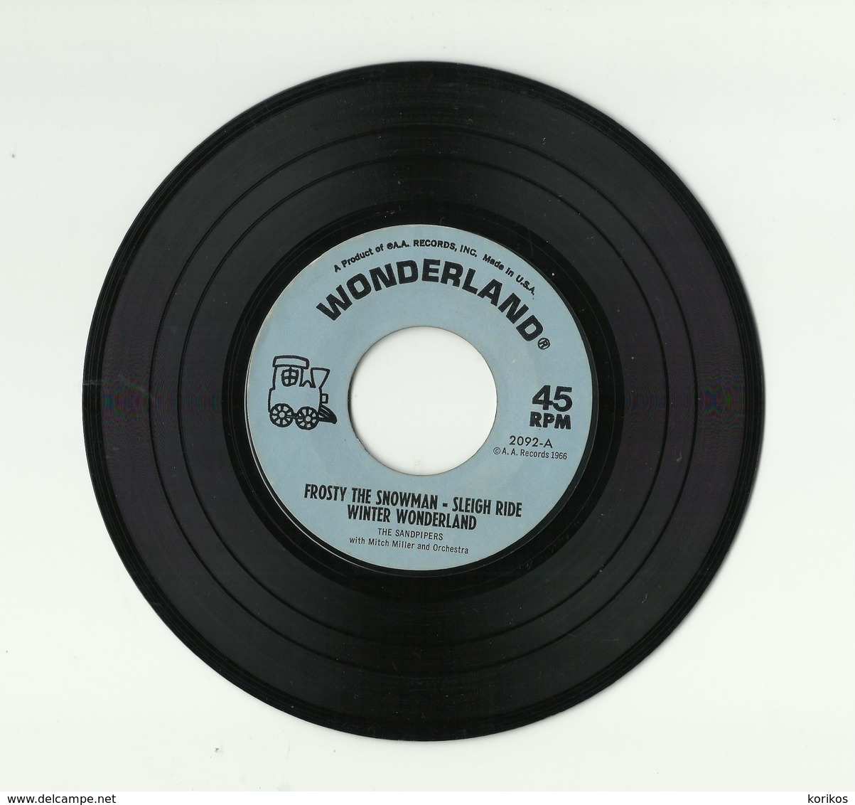 FROSTY THE SNOWMAN – WONDERLAND RECORDS - SANDPIPERS MITCH MILLER ORCHESTRA VINYL - 1966 - Bambini