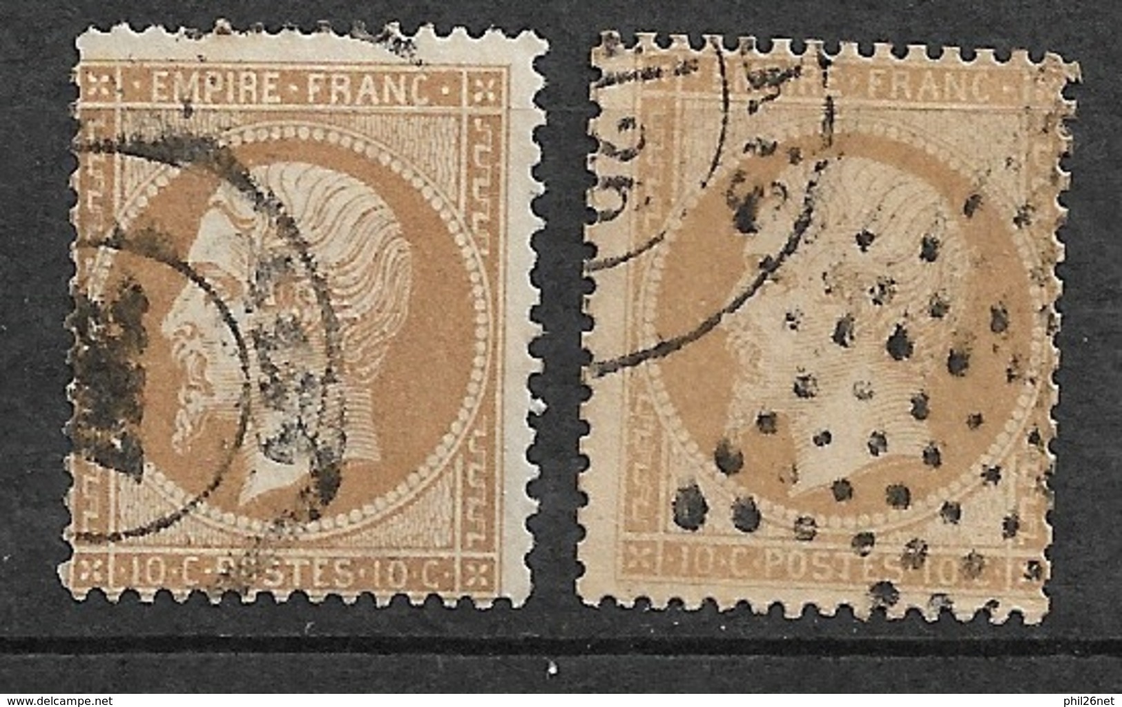 France  N°  21    Et 21a     Oblitérés  B / TB   Cachet  à Date         ...  - 1862 Napoleon III