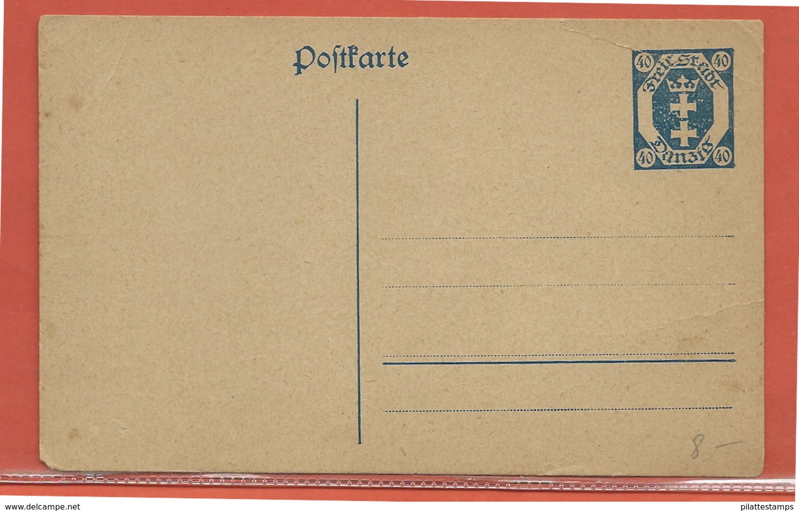 DANTZIG ALLEMAND ENTIER POSTAL NEUF (PLI) - Entiers Postaux