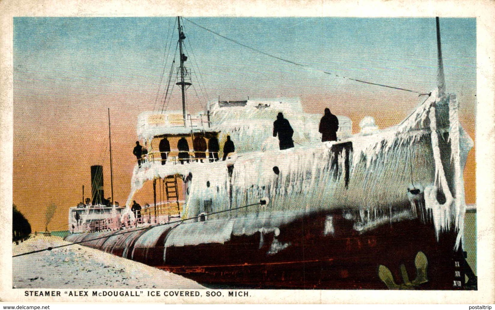 Steamer "Alex McDougall" Ice Covered.  Carguero. Cargo Ship. Naviere Cargo - Comercio