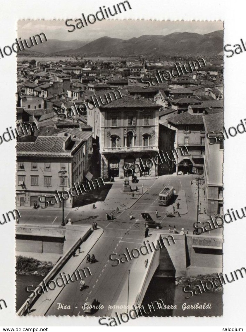 Pisa - Scorcio Panoramico E Piazza Garibaldi - Filobus Bus Filo Vespa Lambretta Auto Car - Piazza Garibaldi - Pisa