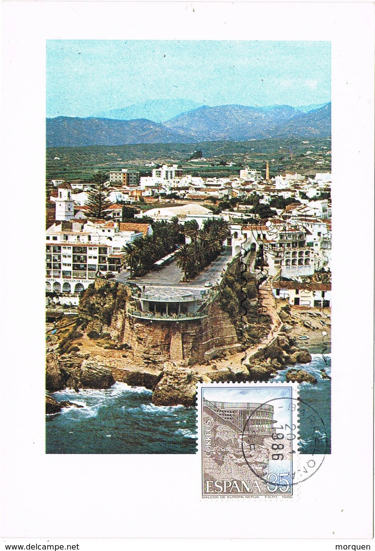 36133. Tarjeta Maxima BARCELONA 1986.  Balcon De Europa. NERJA (Malaga) - Tarjetas Máxima