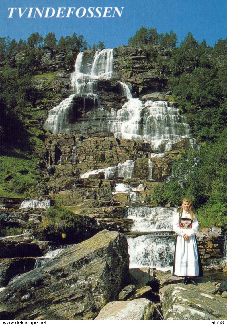 1 AK Norwegen * Der 152 Meter Hohe Wasserfall Tvindefossen * - Norwegen