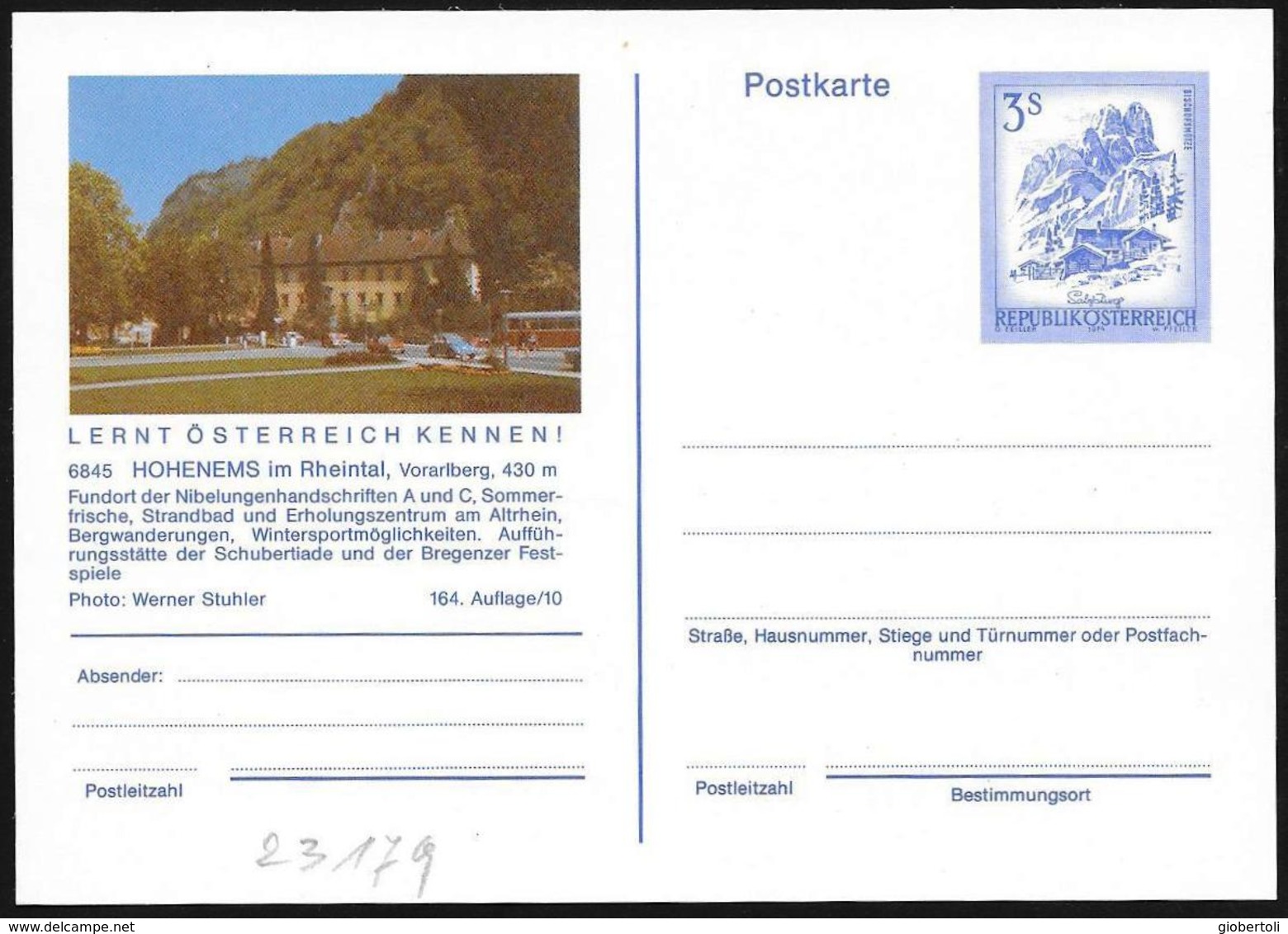 Austria/Autriche: Intero, Stationery, Entier, Albergo Am Schloßplatz, Hotel Am Schloßplatz, Hôtel Am Schloßplatz - Settore Alberghiero & Ristorazione