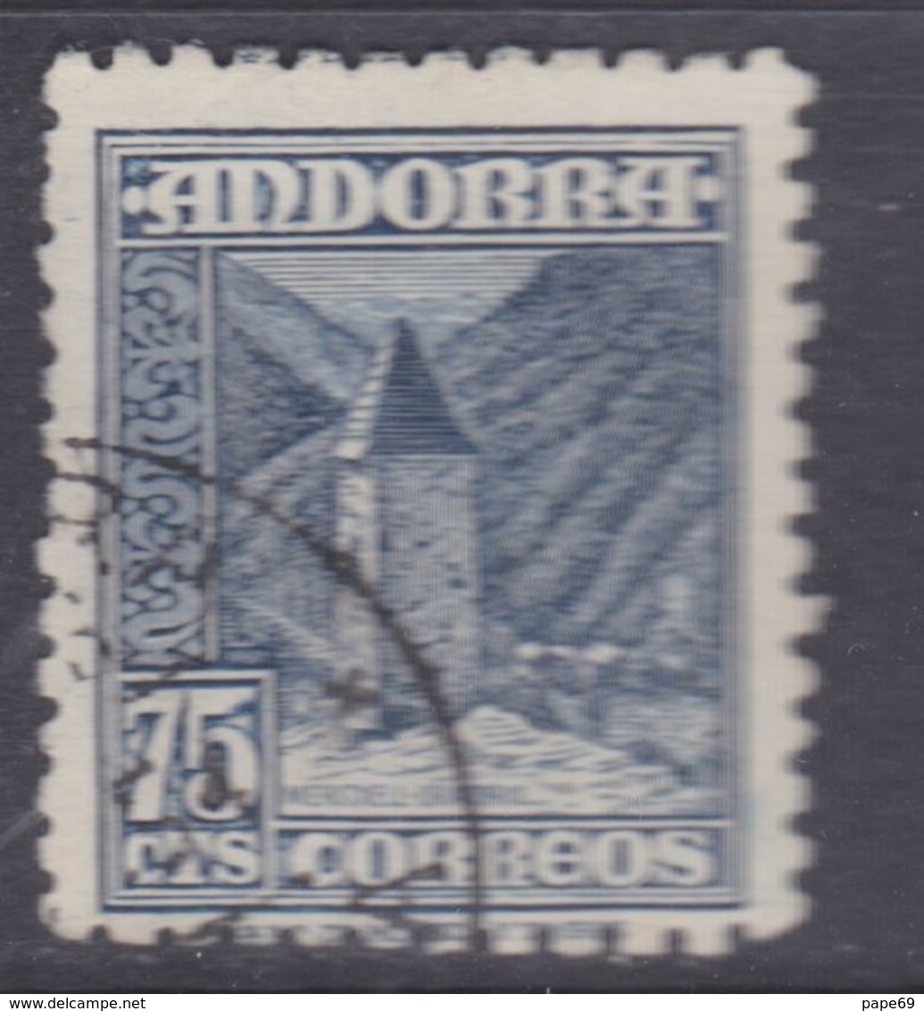 Andorre Espagnol N° 47 O Partie De Série :75 C. Bleu Foncé,  Oblitéré, TB - Oblitérés