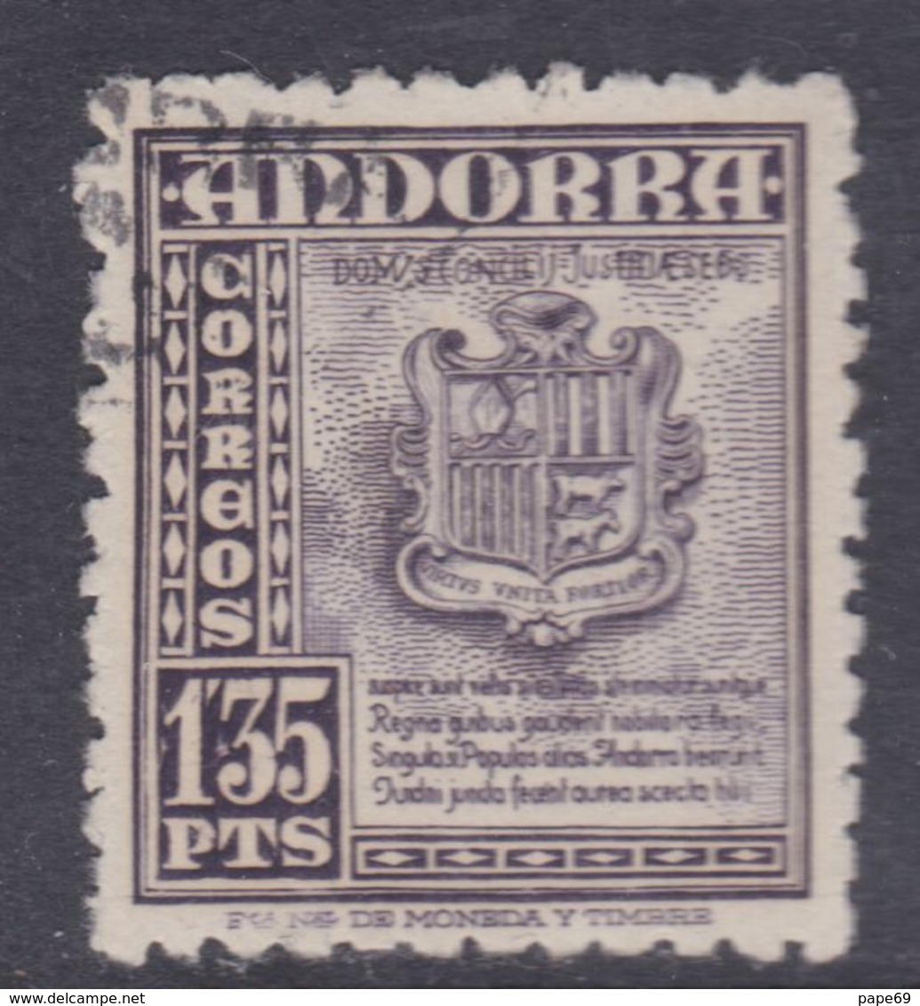 Andorre Espagnol N° 50 O Partie De Série : 1p. 35 Violet, Oblitéré, TB - Oblitérés