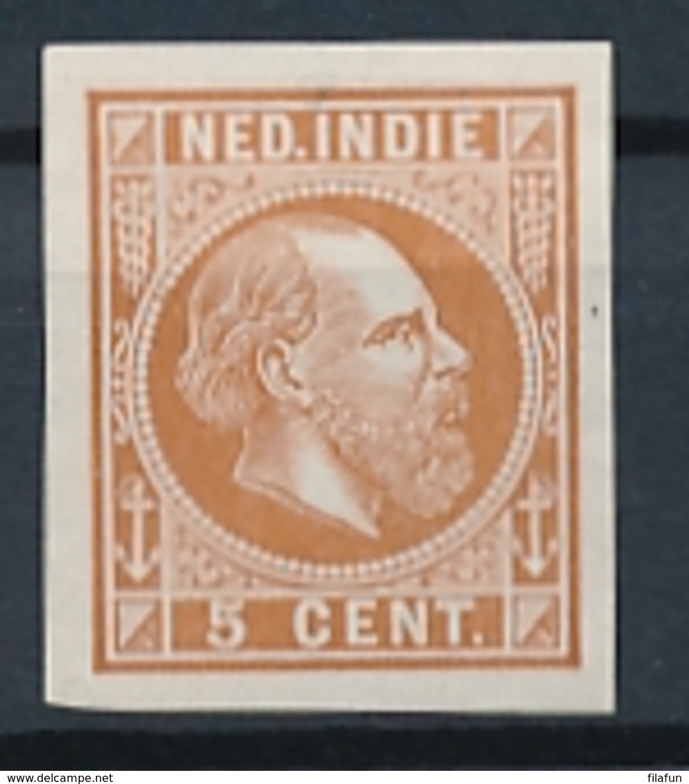 Nederlands Indië - 1868 - 5 Cent Willem III, Proef 11c - Bruin - Indie Olandesi