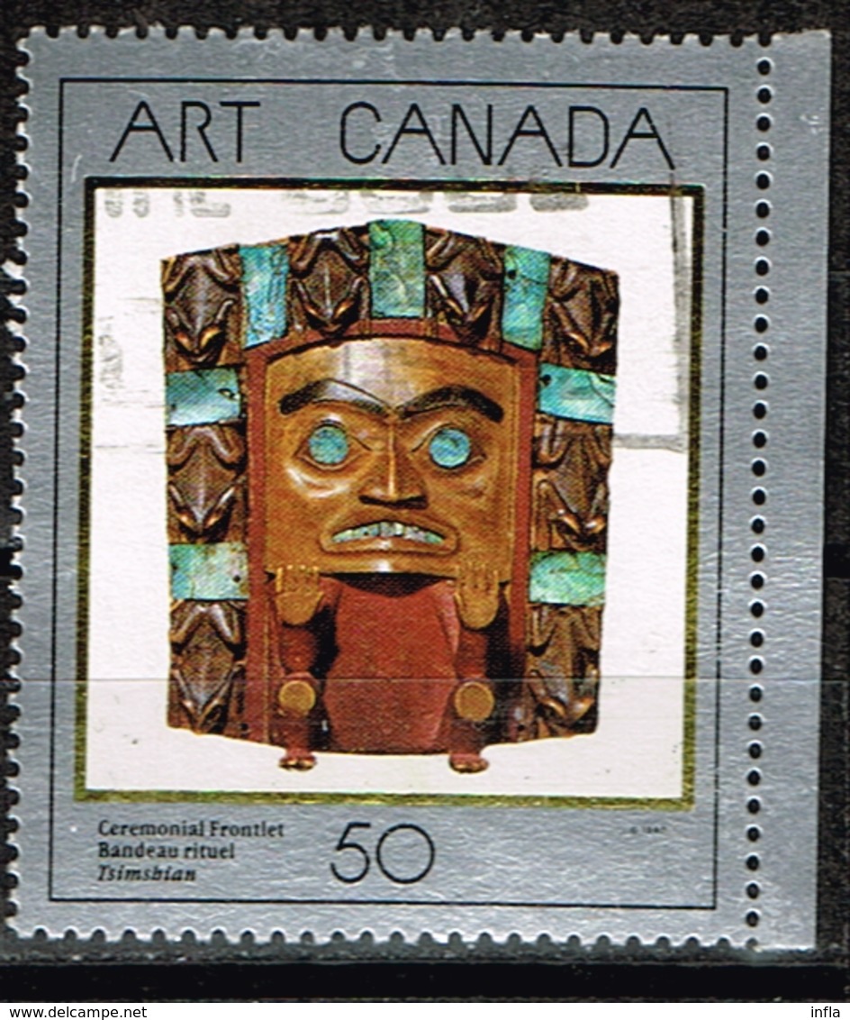 Kanada 1989,Michel# 1138 O  Masterpieces Of Canadian Art: Ceremonial Frontlet, Tsimshian - Oblitérés