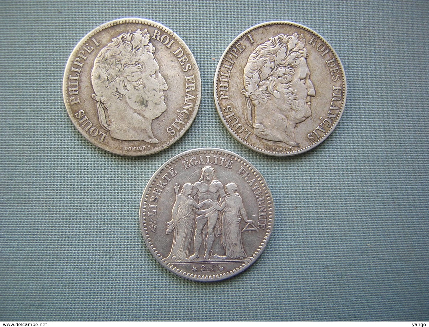 LOT DE 3 X 5F ARGENT - LOUIS PHILIPPE I, HERCULE ( 1 ) - Autres & Non Classés