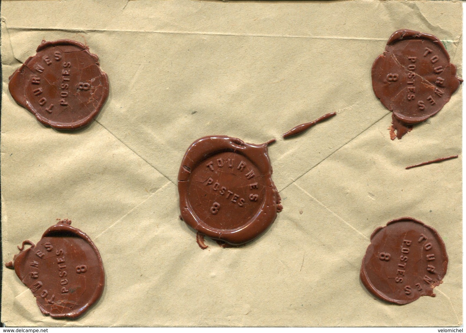 Ardennes. TOURNES. Lettre Chargée 19gr (5 Cachets De Cire Postes Au Verso) - 1921-1960: Periodo Moderno