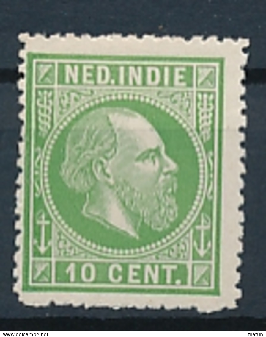 Nederlands Indië - 1868 - 10 Cent Willem III, Proef 20a - Geelgroen - Indes Néerlandaises