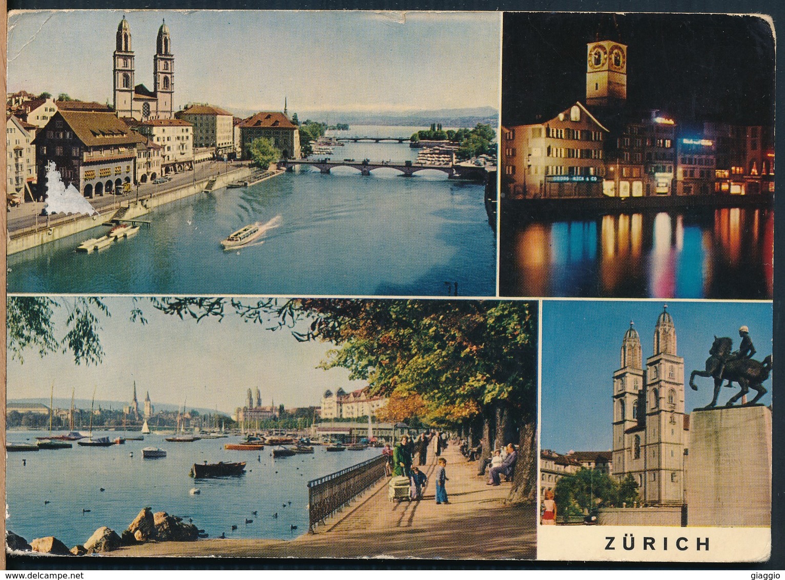 °°° 19405 - SVIZZERA - ZH - ZURICH - VIEWS - 1963 With Stamps °°° - Zürich