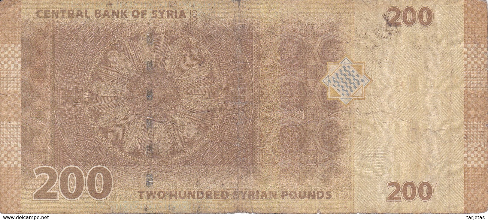 BILLETE DE SIRIA DE 200 POUNDS DEL AÑO 2009   (BANKNOTE) - Siria