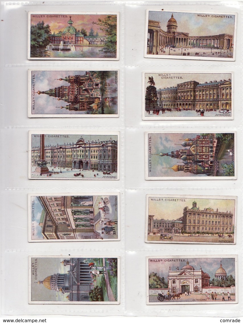 Lot 10 Cigarettes Labels 1910s. Russia Petrograd St. Petersburg. Architecture #2. - Collezioni E Lotti