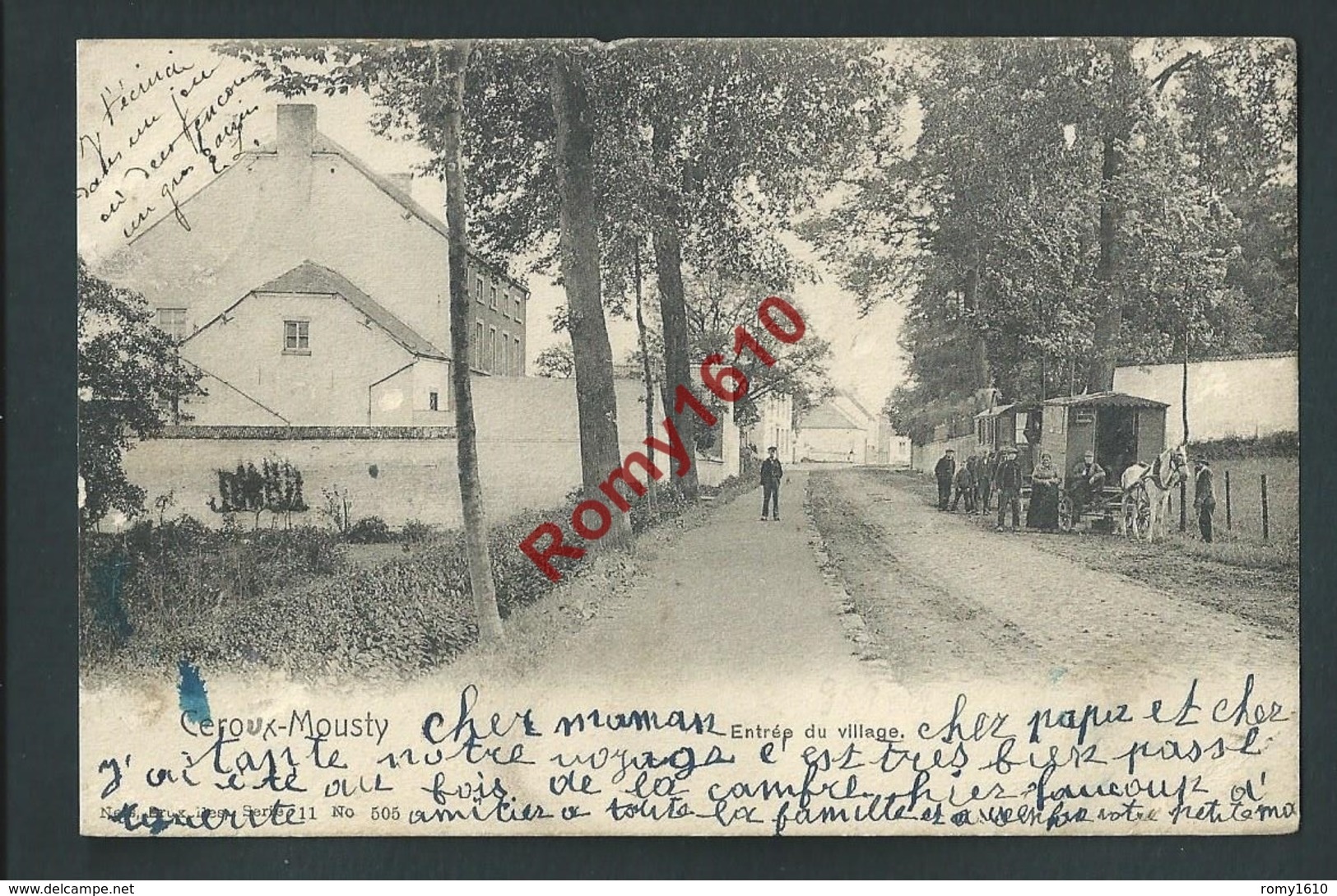 CEROUX - MOUSTY.  Gens Du Voyage, Bohémiens, à L'Entrée Du Village. Animée. Nels S.11 N°505. Circulé En 1902. 3 Scans. - Ottignies-Louvain-la-Neuve