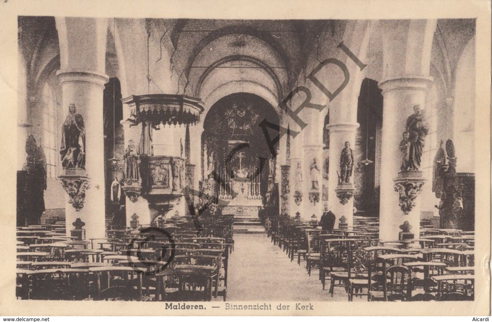 Postkaart-Carte Postale MALDEREN Binnenzicht Kerk   (B329) - Londerzeel