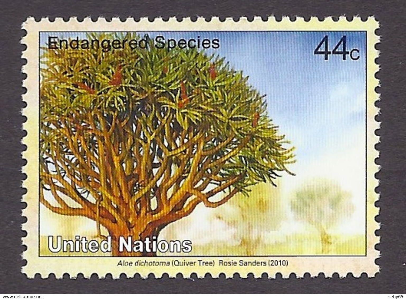 Nations Unies / ONU 2010 - Endangered Species, Plants, Flowers, Aloe Dichotoma MNH - Nuevos