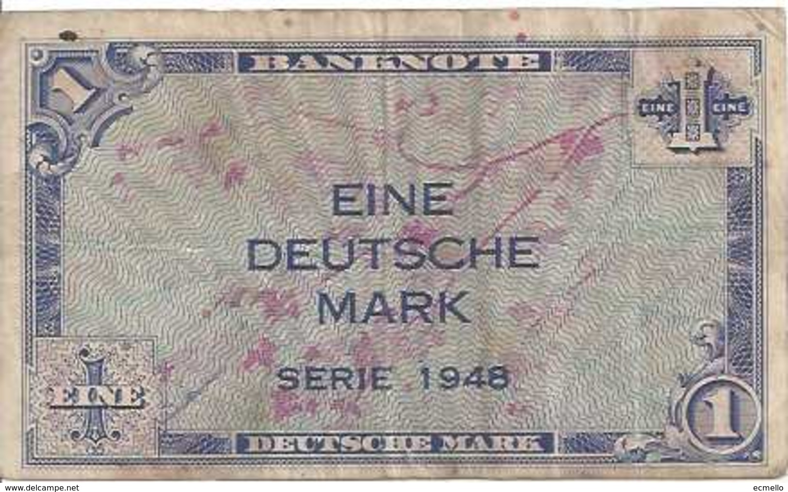 GERMANY FED. REP.  P02a 1 MARK 1948 VF SCARCE - 1 Deutsche Mark