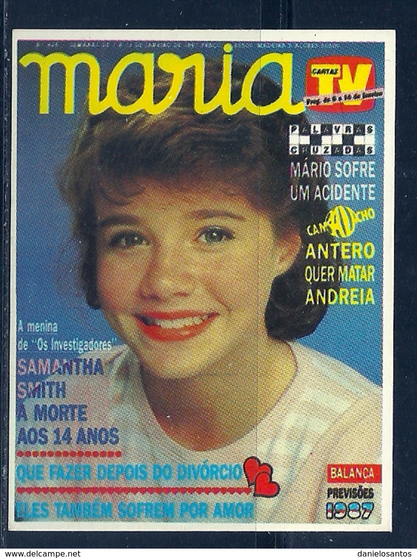 1987 Pocket Calendar Calandrier Calendario Portugal Revista Magazine Review Maria TV Samantha Smith - Grand Format : 1981-90