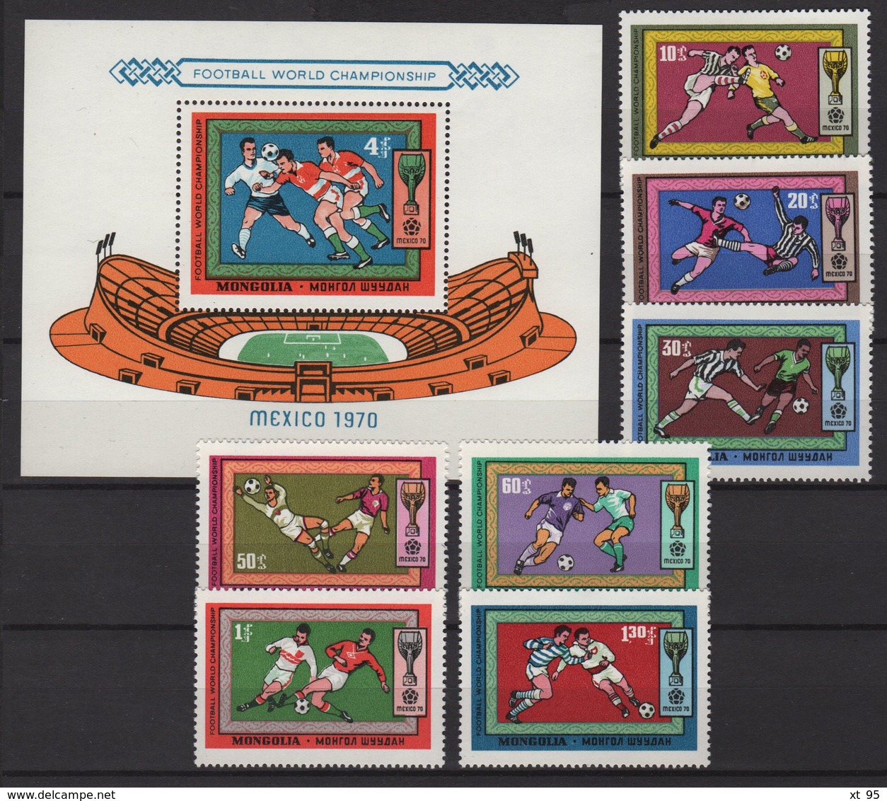 Mongolie - N°524 à 530 + BF 21 - Football Coup Du Monde  - ** Neufs Sans Charniere - Cote 10.50€ - Mongolia