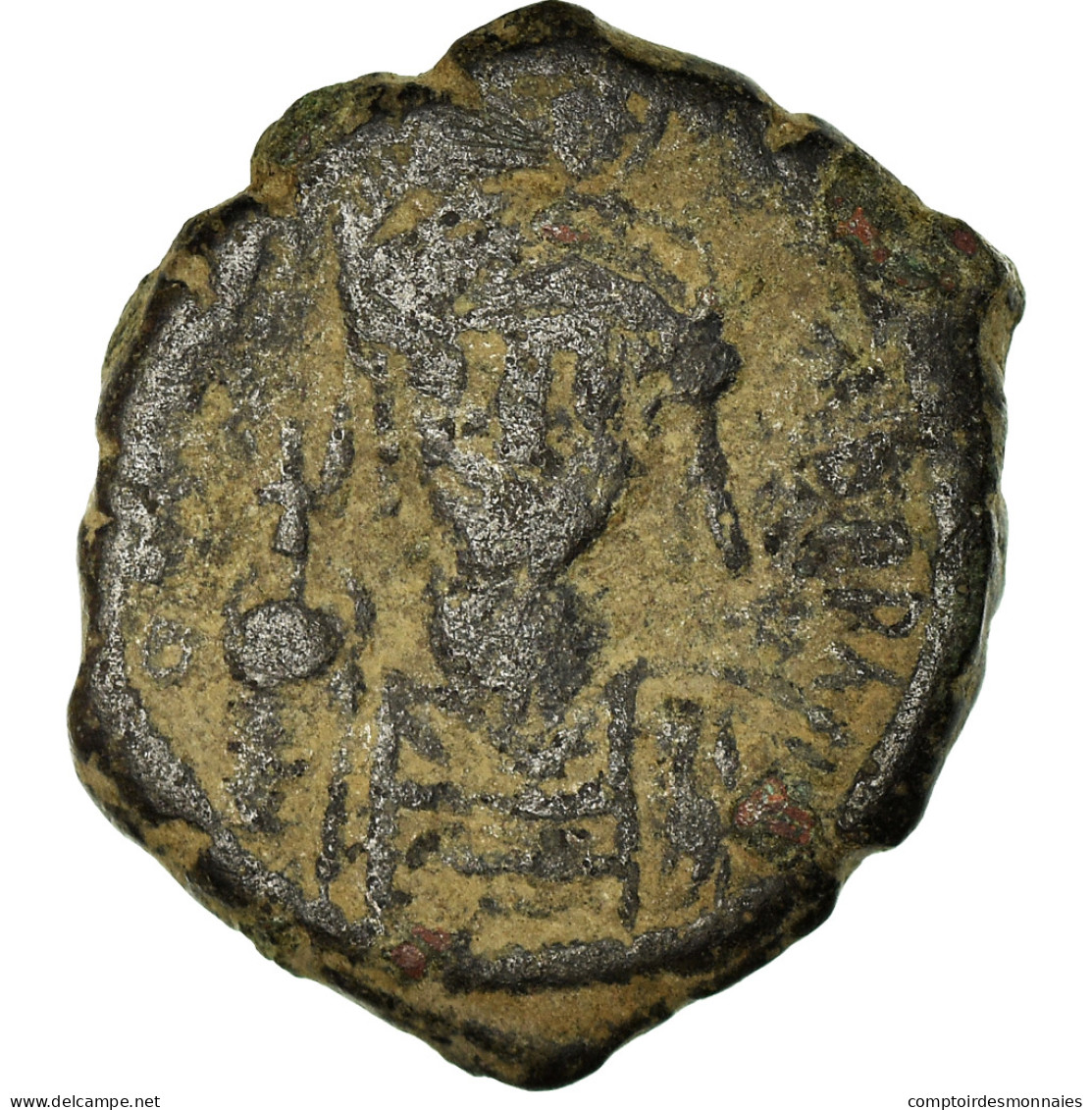 Monnaie, Maurice Tibère, Demi-Follis, 584-585, Constantinople, TB+, Cuivre - Byzantium