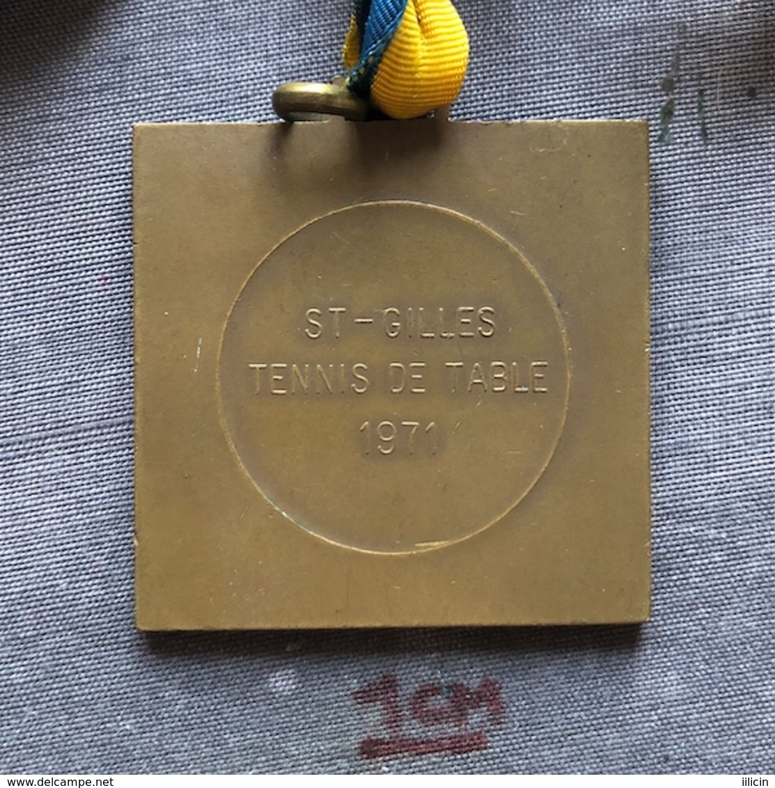 Medal Plaque Plakette PL000120 - Table Tennis (Ping Pong) Belgium Saint-Gilles 1971 - Table Tennis