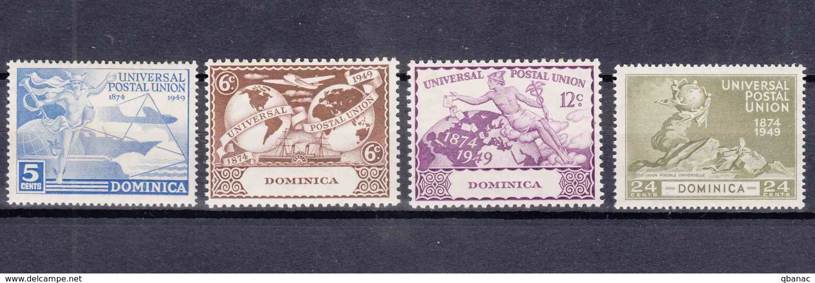 Dominica 1949 UPU - Universal Postal Union, Mint Never Hinged Set - UPU (Universal Postal Union)