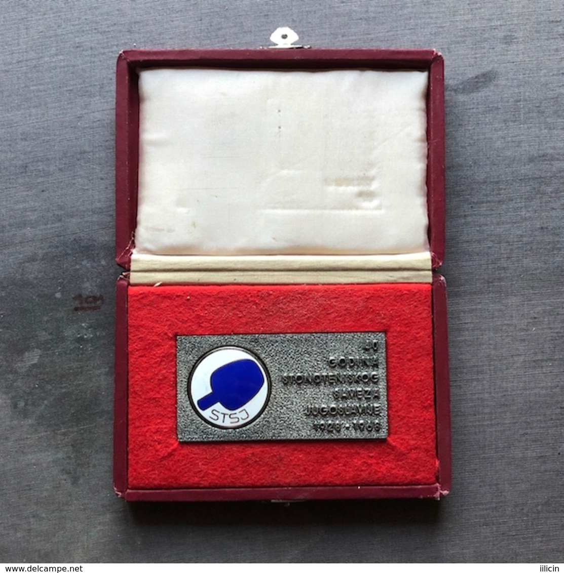 Medal Plaque Plakette PL000125 - Table Tennis (Ping Pong) Yugoslavia STSJ Federation Association Union 1968 - Tennis Tavolo