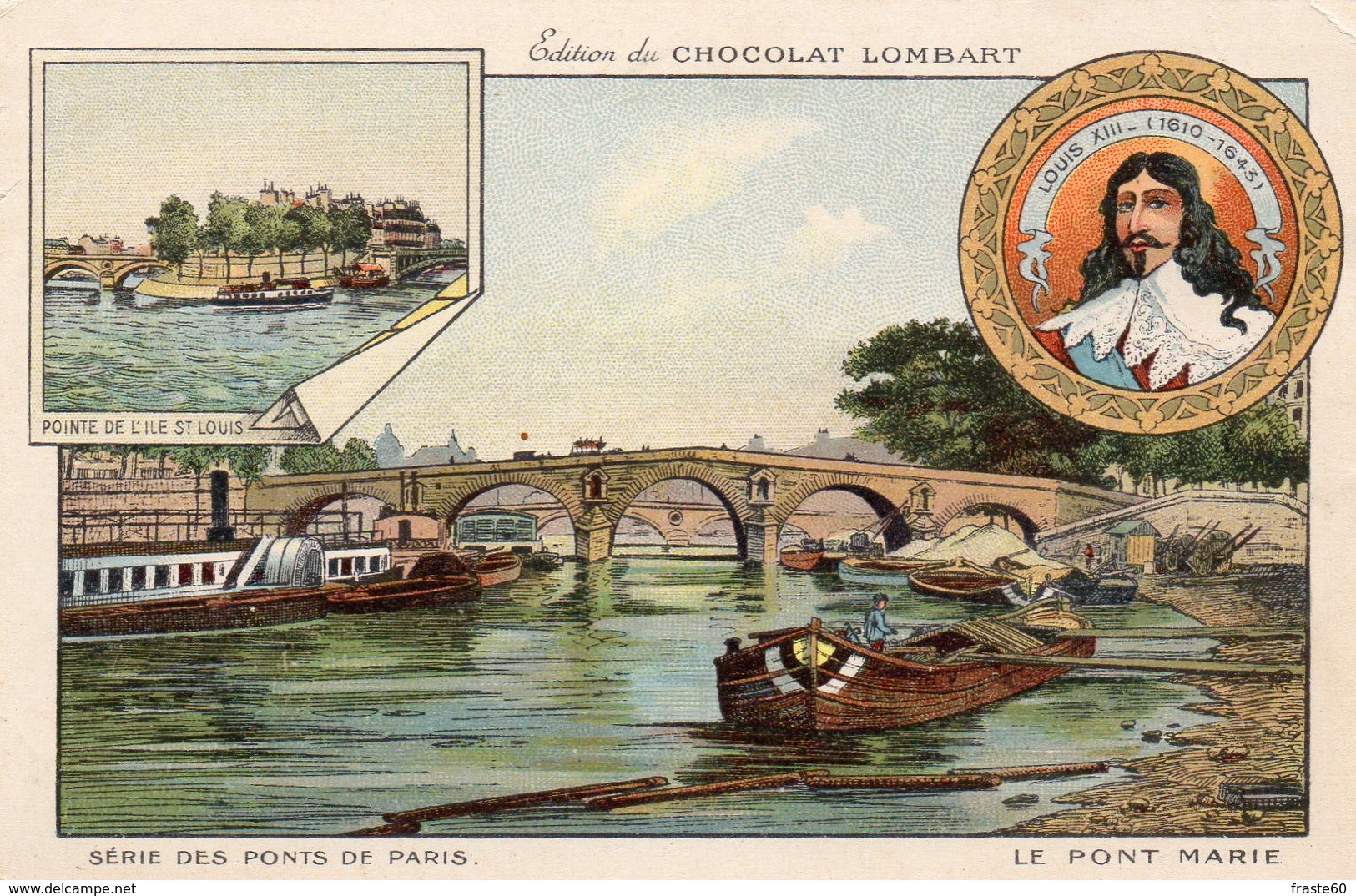 Chromo Chocolat Lombart - Série Des Ponts De Paris " Le Pont Marie " - Lombart