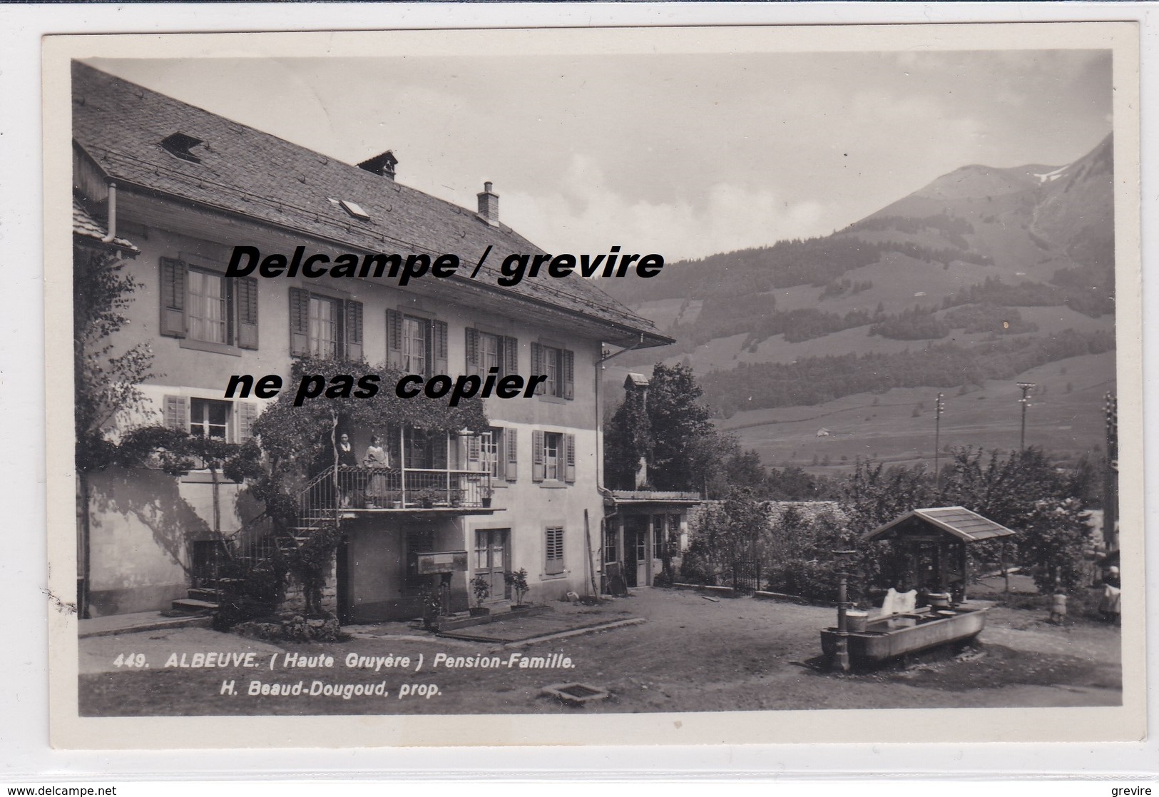 Albeuve,  Pension Beaud-Dougoud, Carte-photo - Albeuve