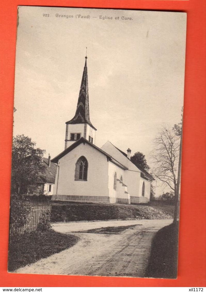 ML-13 Granges Granges-Marnand  Eglise Et Cure. Circulé 1916 Cachet Militaire - Marnand