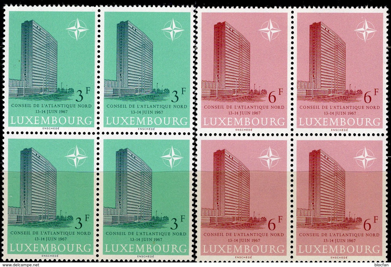 NATO-Tagung 1967 Luxemburg 751/2 VB 3€ Gebäude Kirchberg CEPT Sympathie-Ausgabe Bloque Blocs S/s OTAN Sheets EUROPA - 1967