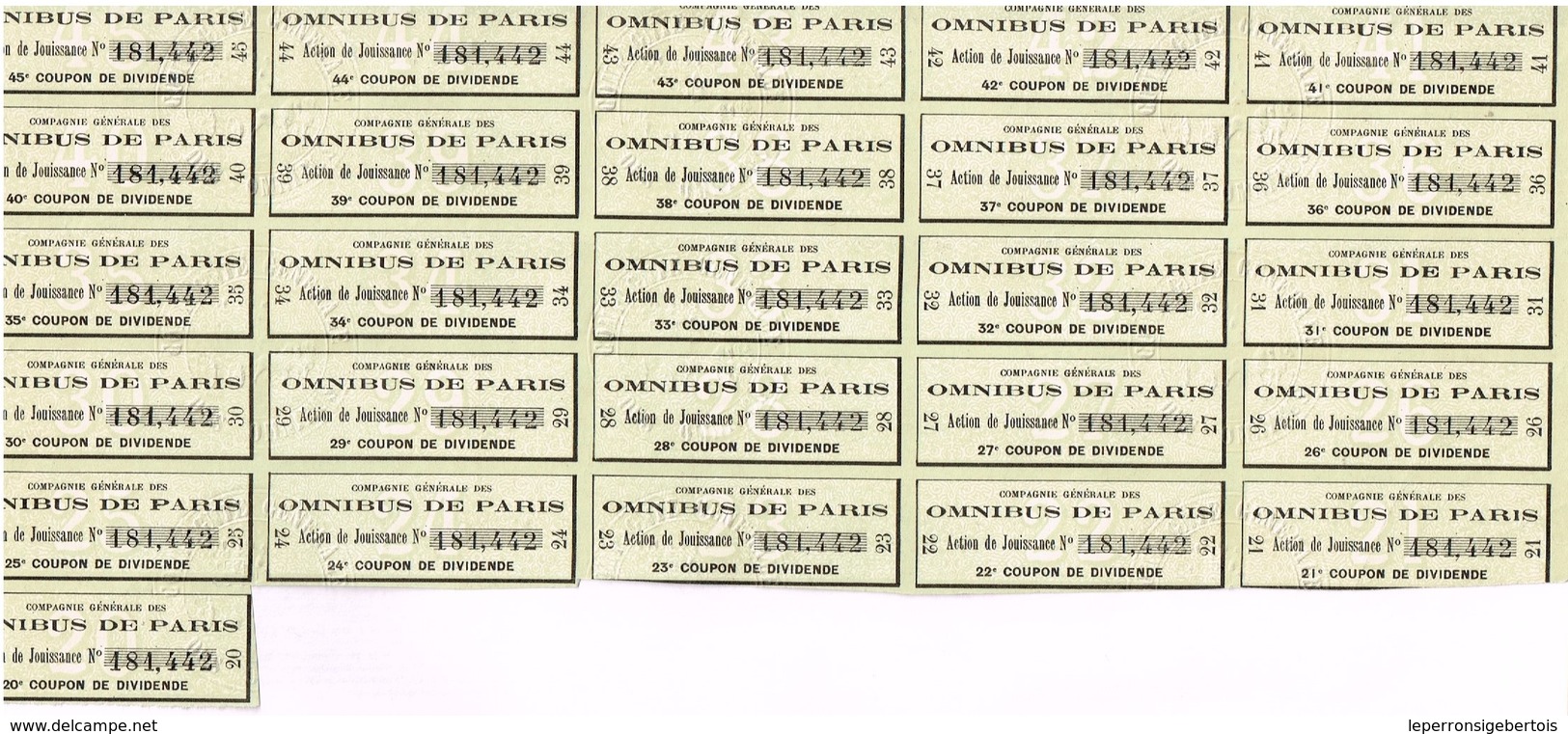 - Titre Ancien - Compagnie Générale Des Omnibus De Paris Sté Anonyme  -  Titre De 1930 N°181442 - Transports