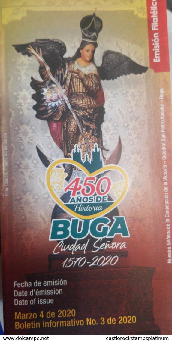 U) 2020,  COLOMBIA, GUADALAJARA DE BUGA, 450 YEARS OF ITS FOUNDATION,  OUR LADY OF THE CONCEPTION OF VICTORY, FDB - Colombia