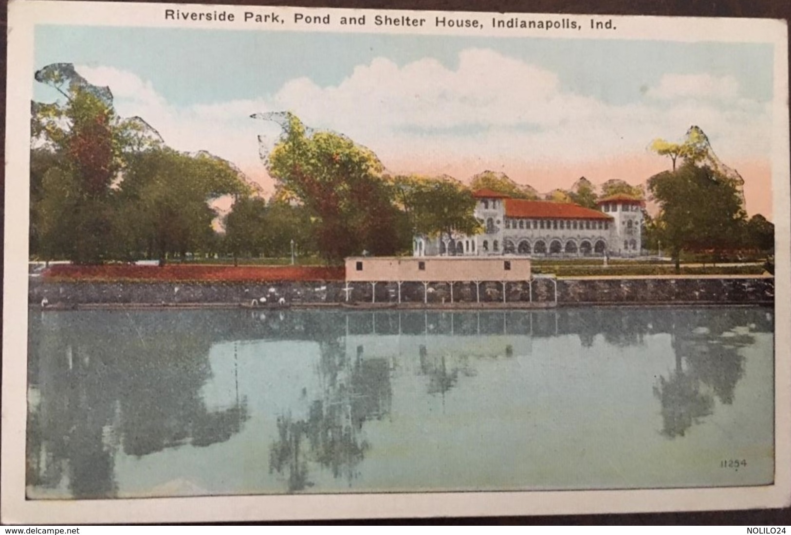Riverside Park Pond And Shelter House Indianapolis Indiana, éd De Wolf News Co, Non écrite - Indianapolis
