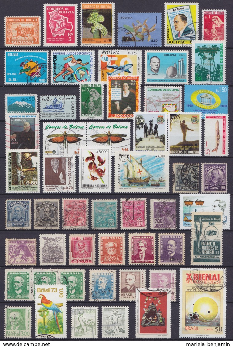 Amérique Du Latine - Lot + De 520 Timbres Oblit. - Voir Scans (Argentine, Brésil, Bolivie, Chili, Equateur, Rép. Dominic - Autres - Amérique